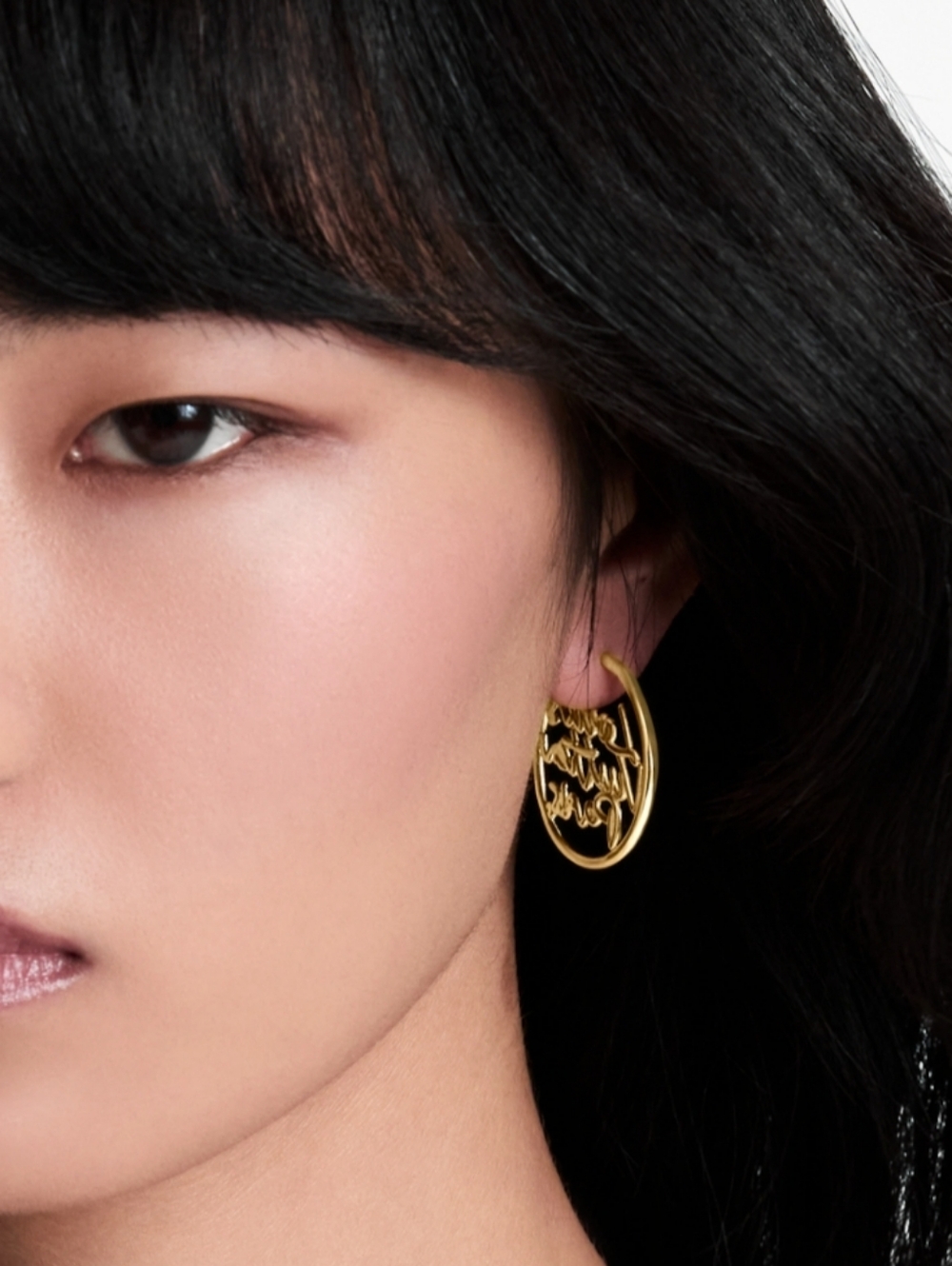 SCRIPT Gold Hoop Earrings EXACT As LUXURY Brand 🔥👍🫦comes With Special Gift🎁